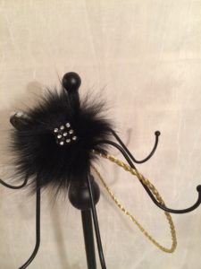 MYRA Handmade, Royal Black and Gold Fur Tiara $35.99