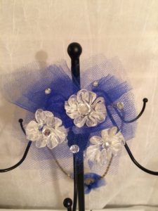 New! Beautiful Blue and Gold Lace Flower Stone Tiara $55.99