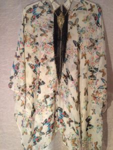 New Beautiful Butterfly Print Long Silk Chiffon Shawl Wrap One size fit all $95.99