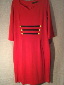 New! Hot Red and Black Gold Button Dress XXL $60.99