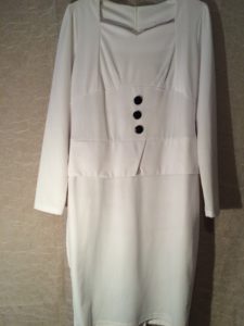 New! White Three Black Button Dress XXL $60.99