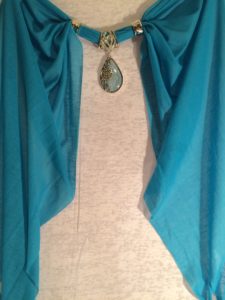 Beautiful Ocean Blue Pendant Scarf $50.99