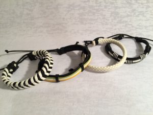 African White Tribal Leather Bracelets, $20.99 each