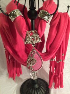 Beautiful Pink Pendant Scarf $50.99